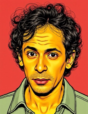 AI-generated caricature portrait in the style of renowned illustrators