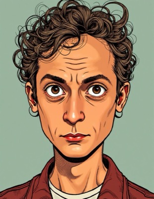 AI-generated caricature portrait in the style of renowned illustrators