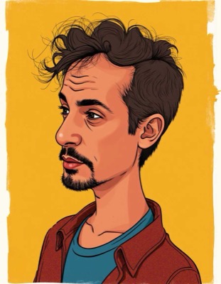 AI-generated caricature portrait in the style of renowned illustrators