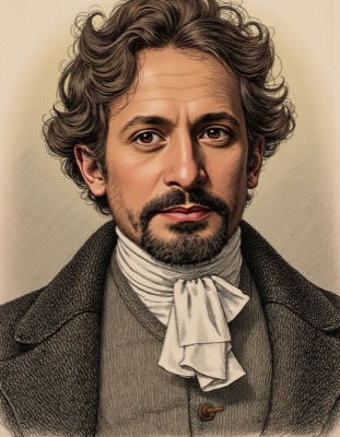 AI-generated caricature portrait in the style of renowned illustrators