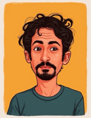 AI-generated caricature portrait in the style of renowned illustrators