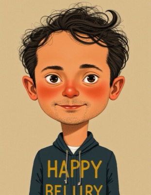 AI-generated caricature portrait in the style of renowned illustrators