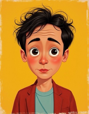 AI-generated caricature portrait in the style of renowned illustrators