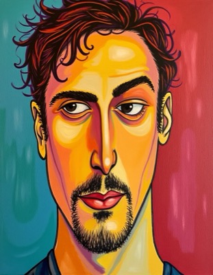 AI-generated caricature portrait in the style of renowned illustrators