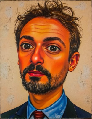 AI-generated caricature portrait in the style of renowned illustrators