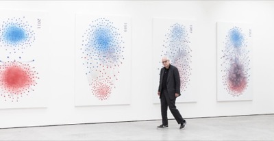 Luc Tuymans - Polarisation (Based on a data visualization by Mauro Martino), 2021