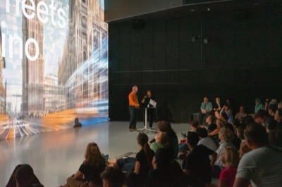 Understanding the Invisible installation at Ars Electronica 2023 - large-scale data art projection