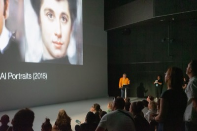 Understanding the Invisible installation at Ars Electronica 2023 - large-scale data art projection