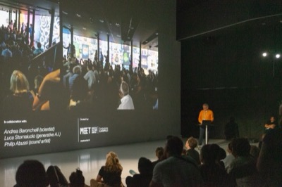 Understanding the Invisible installation at Ars Electronica 2023 - large-scale data art projection