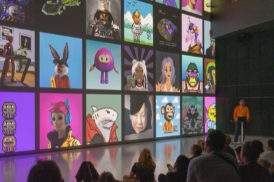 Understanding the Invisible installation at Ars Electronica 2023 - large-scale data art projection