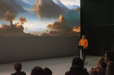 Understanding the Invisible installation at Ars Electronica 2023 - large-scale data art projection