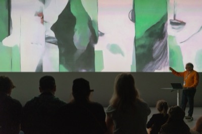 Understanding the Invisible installation at Ars Electronica 2023 - large-scale data art projection