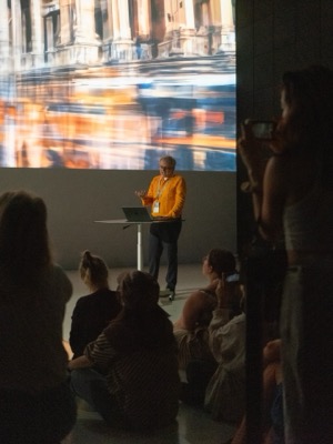 Understanding the Invisible installation at Ars Electronica 2023 - large-scale data art projection