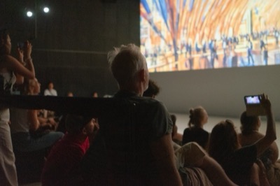 Understanding the Invisible installation at Ars Electronica 2023 - large-scale data art projection