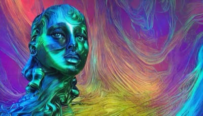 Still frame from Understanding the Invisible data film showing NFT market visualization