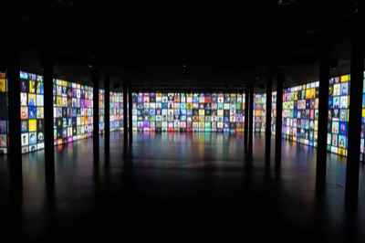 Understanding the Invisible exhibition at MEET Milan - visitors experiencing immersive NFT data visualization